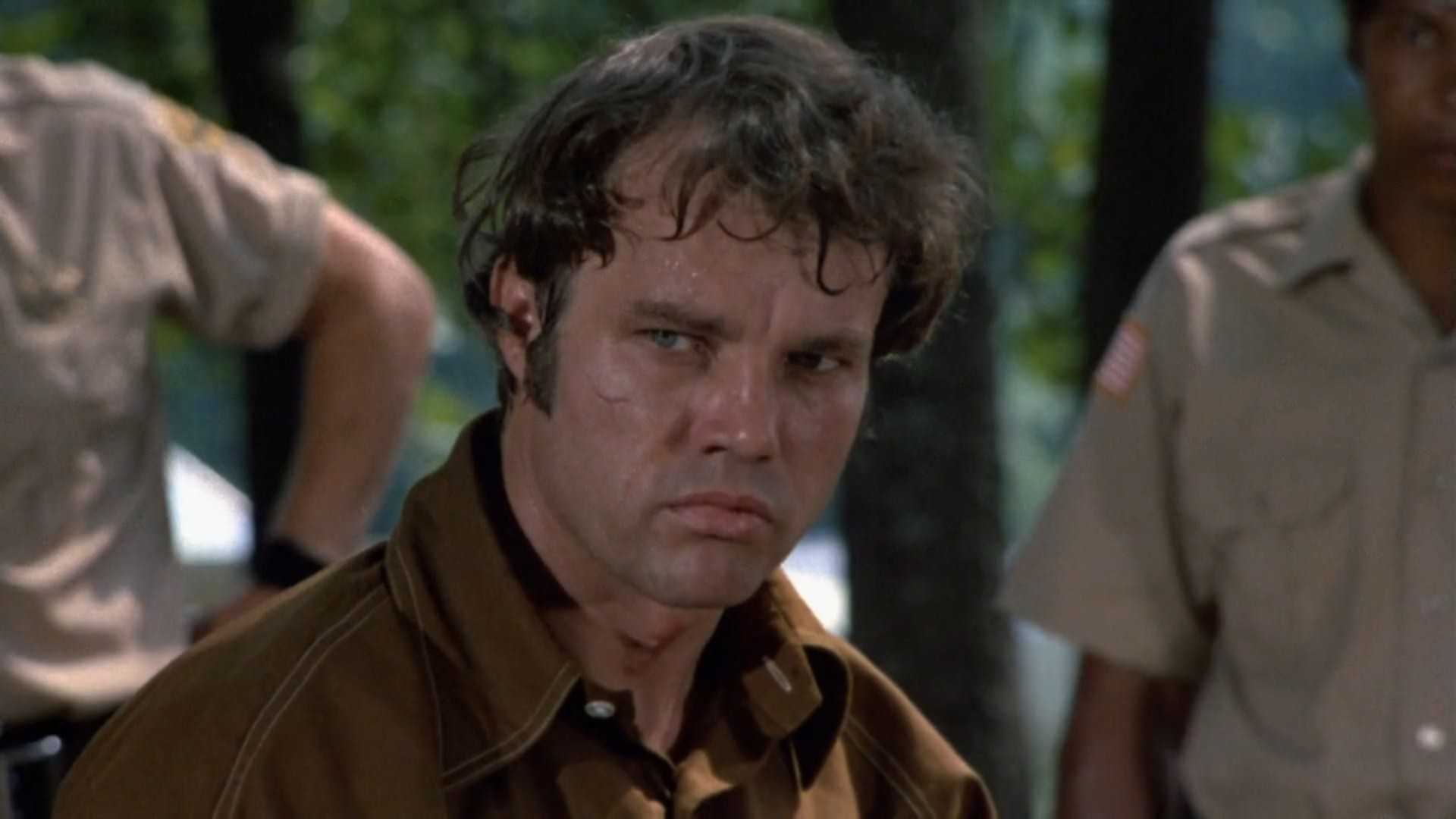 Joe Don Baker looks angry in Walking Tall