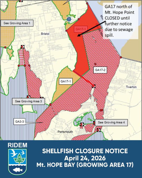DEM: 5,000 gallons of sewage spilled into Mount Hope Bay