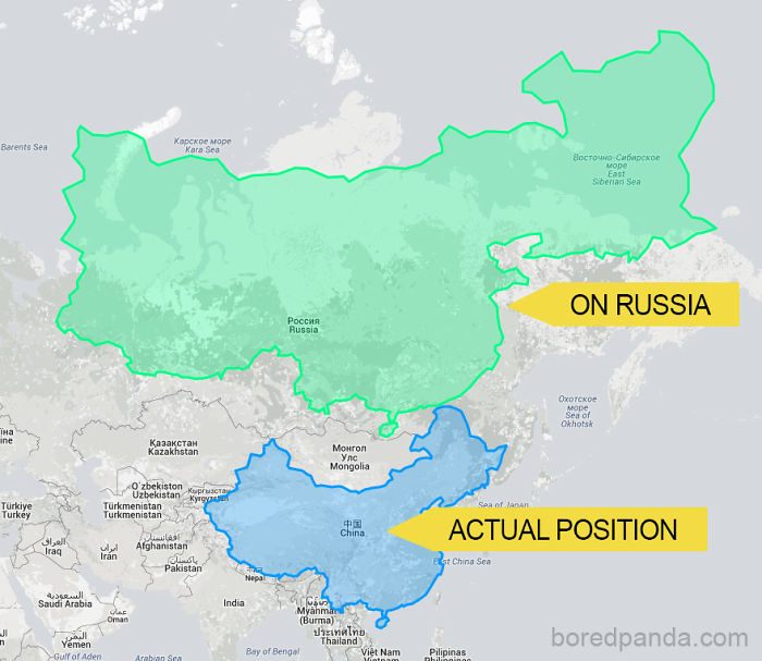 30 Real World Maps That Show The True Size Of Countries
