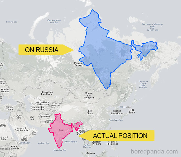 30 Real World Maps That Show The True Size Of Countries