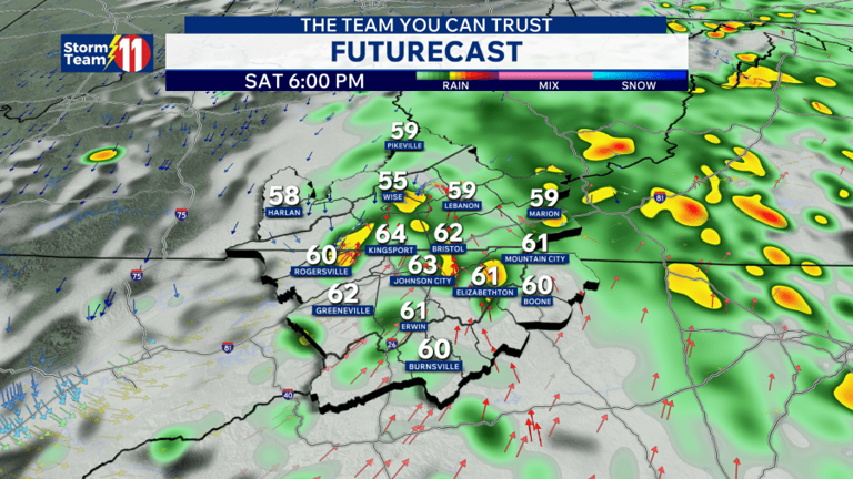 Storms for Saturday, drier on Sunday