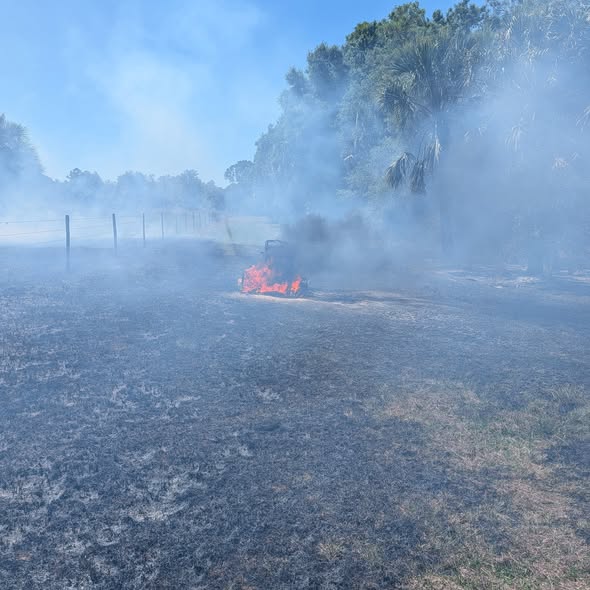 PHOTOS: lawnmower ignites causing fire in North Port preserve