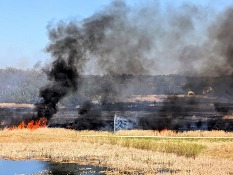 Multiple crews respond to grass fire