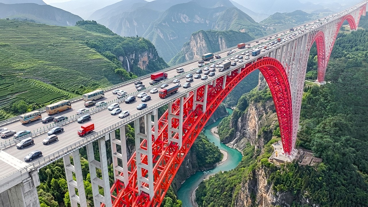 Riding the tallest highway bridge ever built