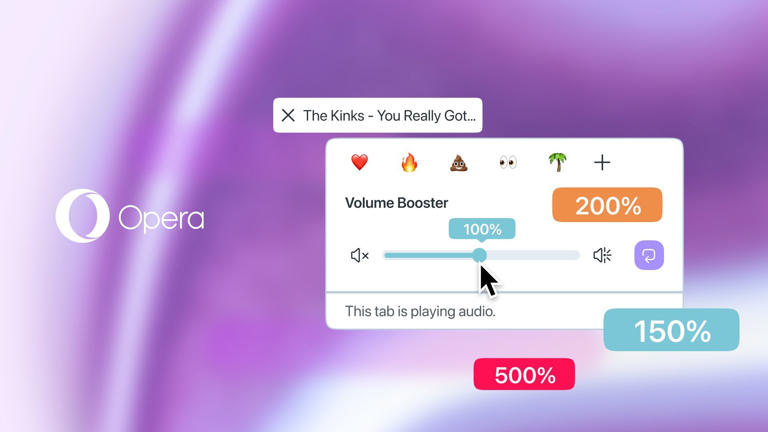 Opera One levels up video watching with a 500% volume booster, improved ...