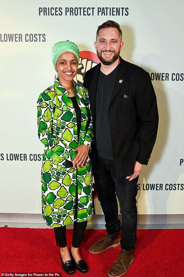 Ilhan Omar and husband Tim Mynett attend 'Power To The Patients' live performance in 2023