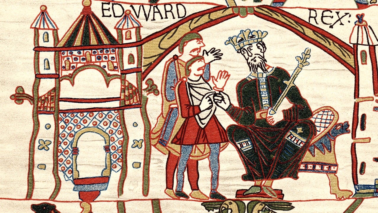Edward the Confessor, depicted above, maintained close ties to Normandy, influencing England's political and cultural direction.