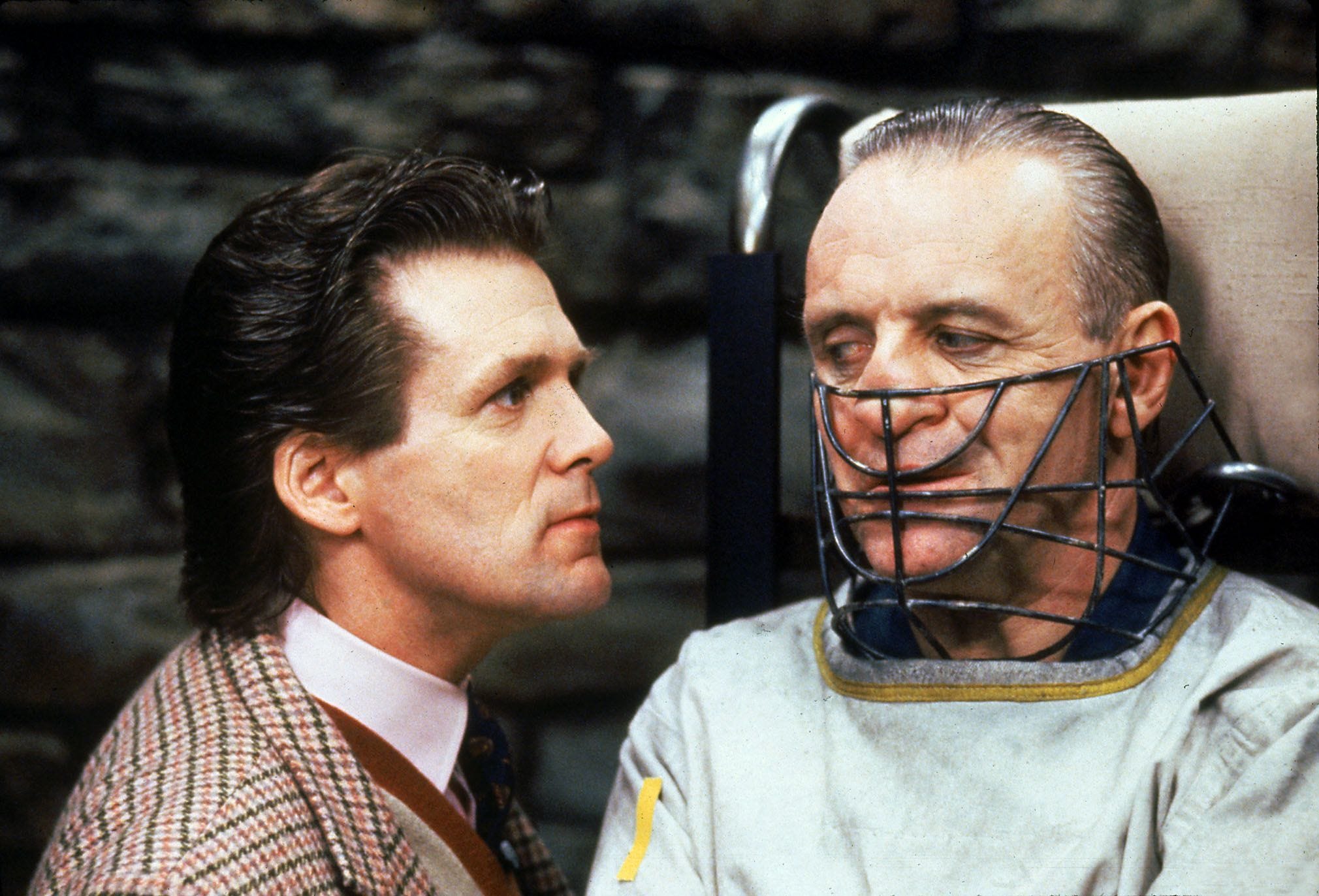 Anthony Heald's Dr. Frederick Chilton meets with Anthony Hopkins' Hannibal Lecter in "The Silence of the Lambs."