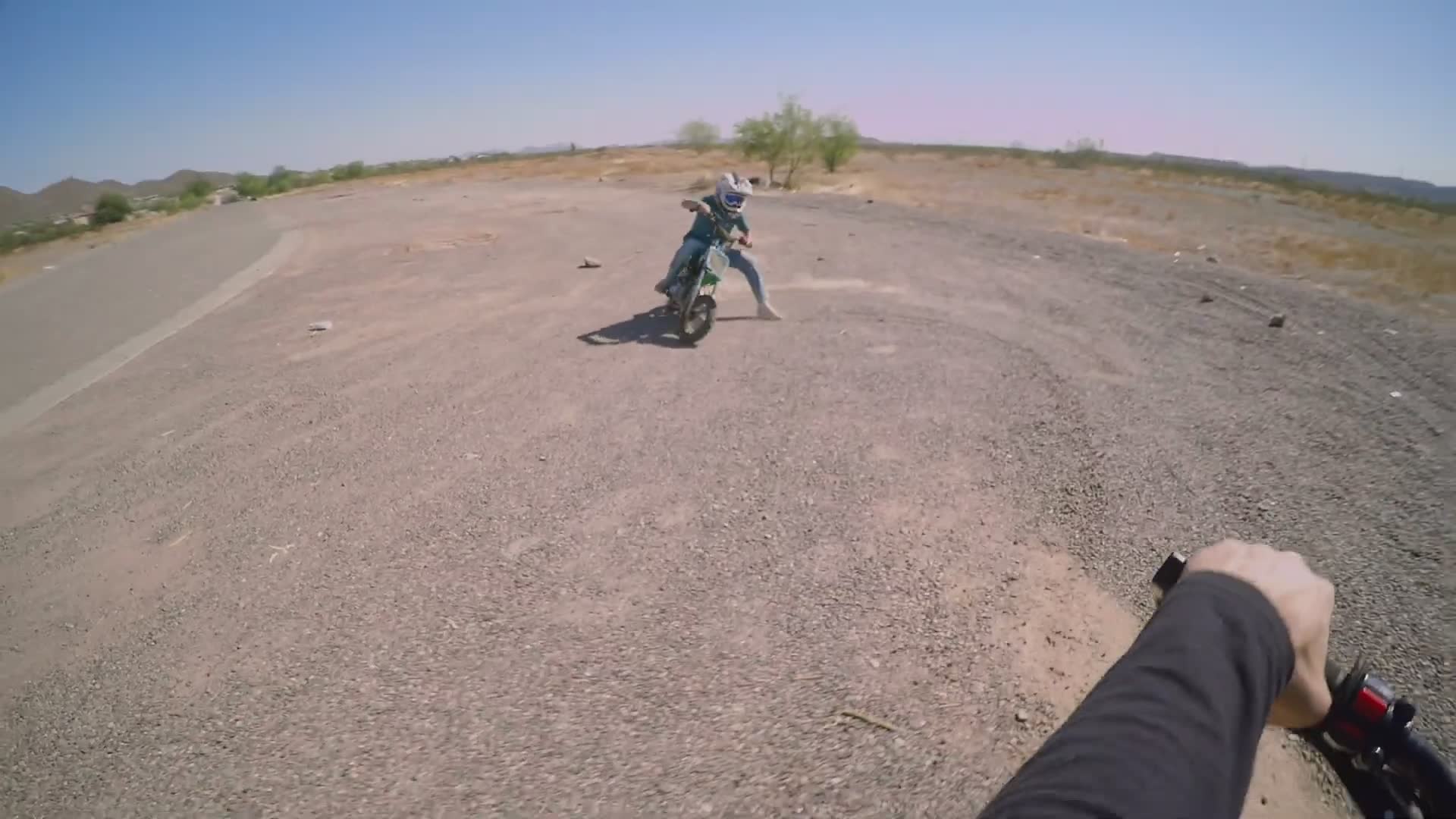 Drag racing pit bikes with Tony caught on camera during motorcycle ...