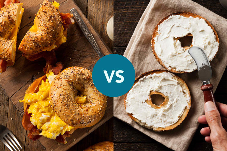 Is a bagel with cream cheese or bacon, egg, and cheese a healthier ...