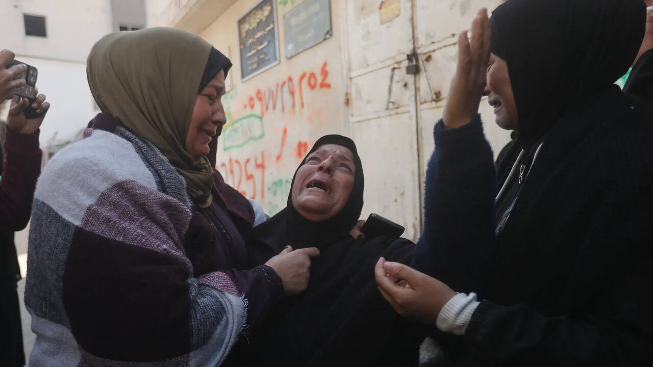 Palestinians mourn pregnant woman and children killed in Israeli airstrikes