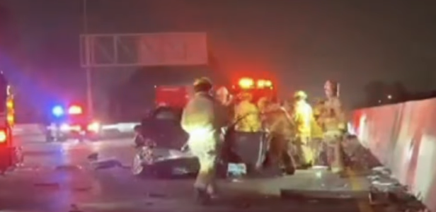 Person standing on Encino freeway killed in early morning crash