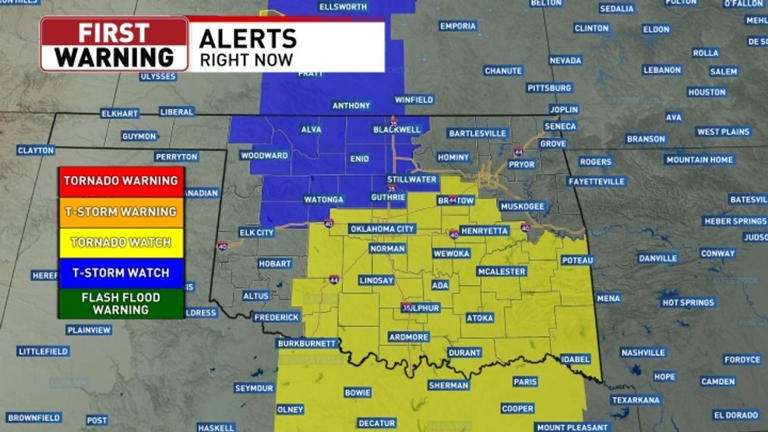 Tornado watch issued for multiple counties in eastern Oklahoma Saturday