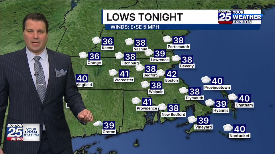 Boston 25 Saturday evening weather forecast