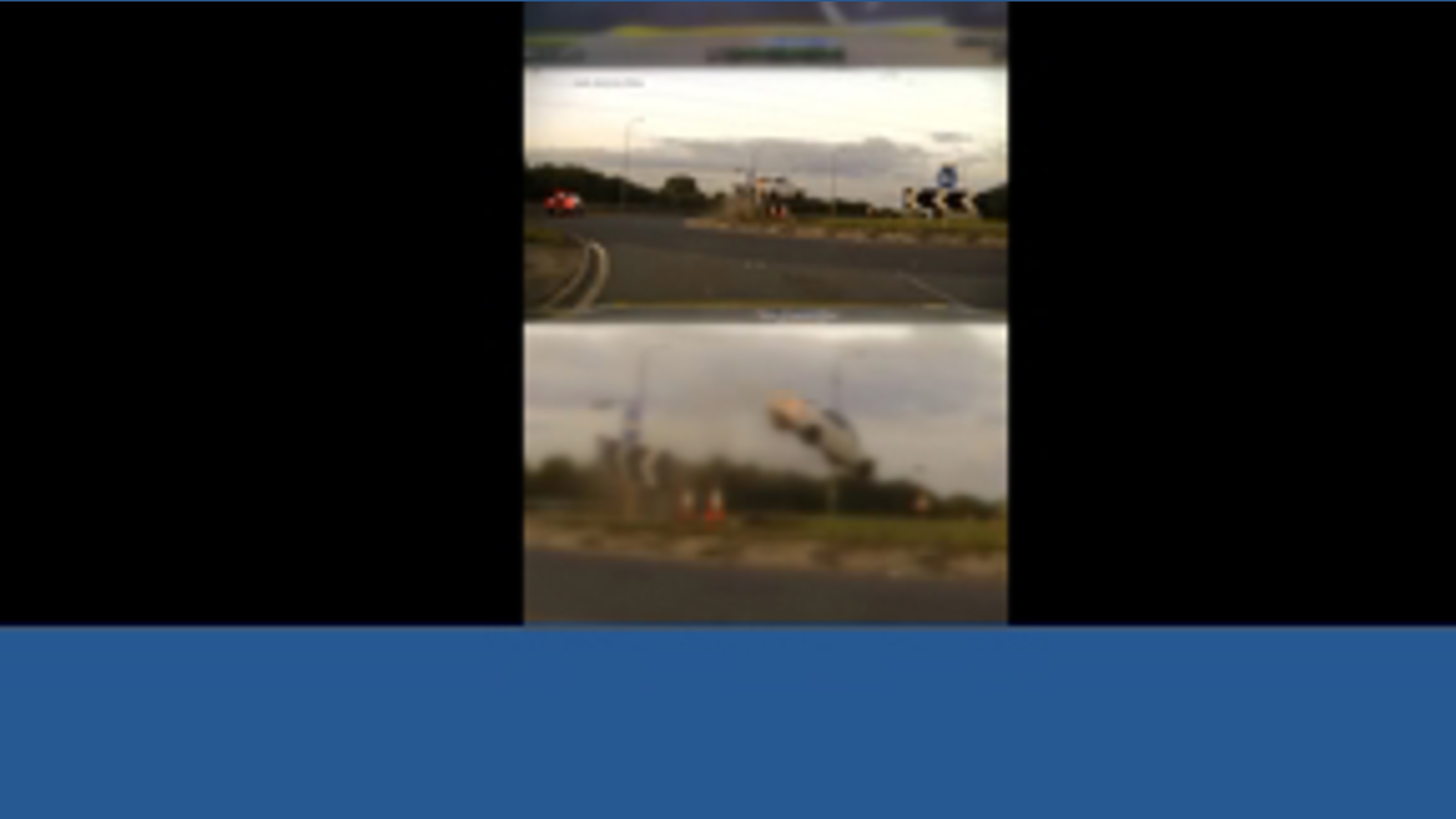 Caught on camera: Wild chase ends with airborne car