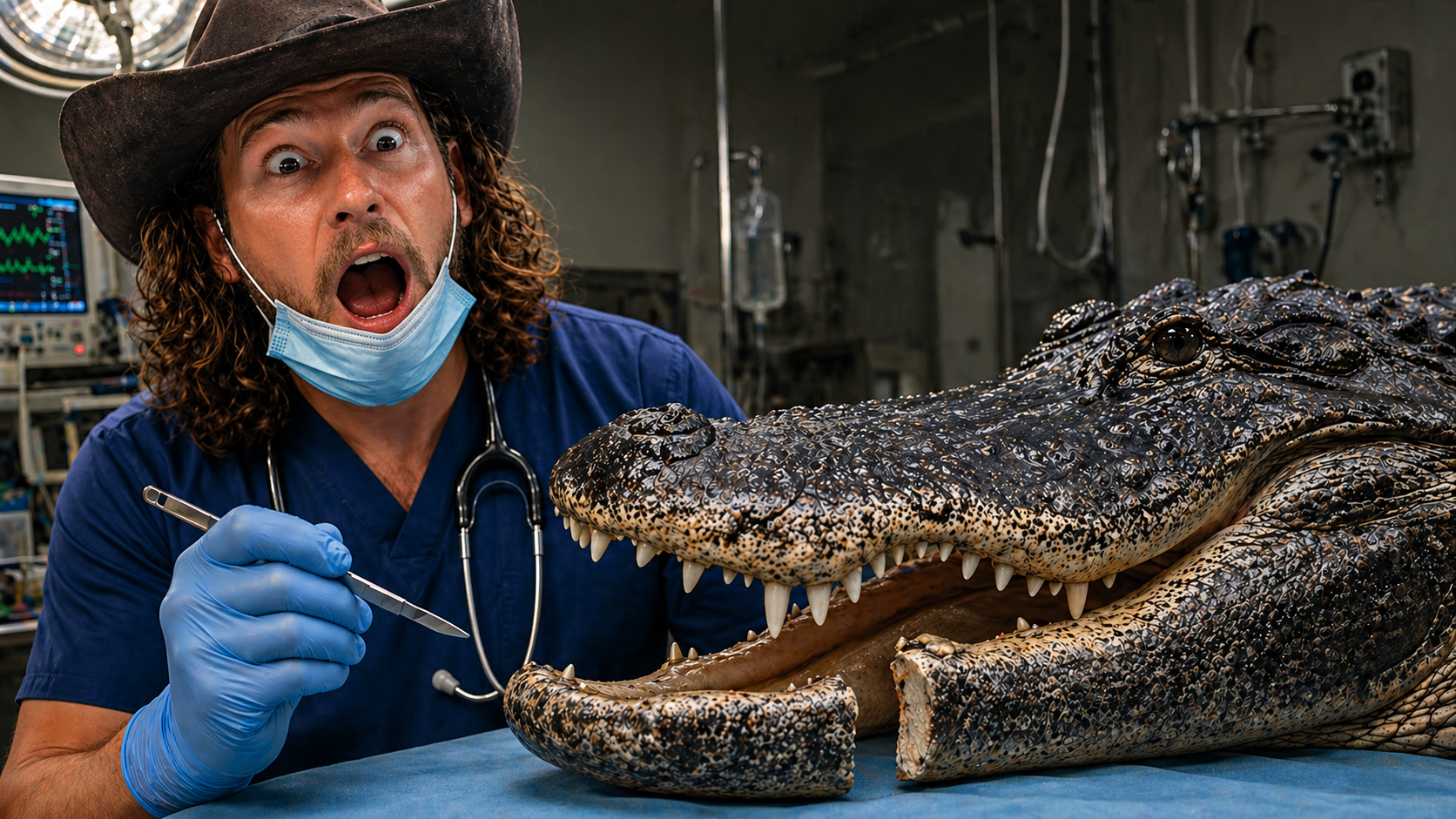 Surgery on an alligator’s broken jaw?