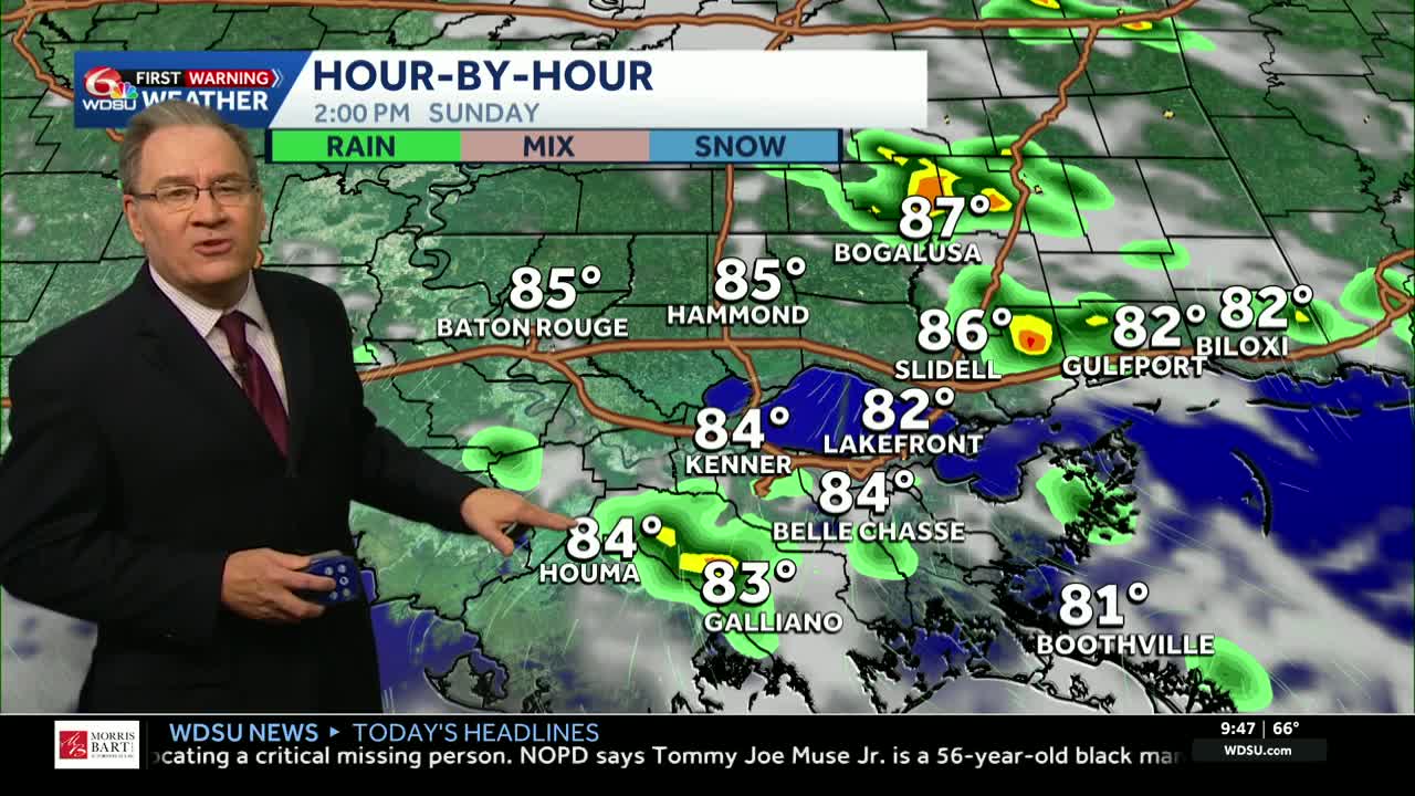 More scattered showers and storms Saturday afternoon
