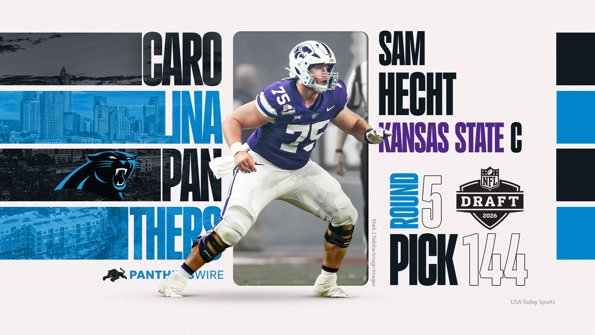 Sam Hecht goes to Panthers in NFL draft: Social media reacts