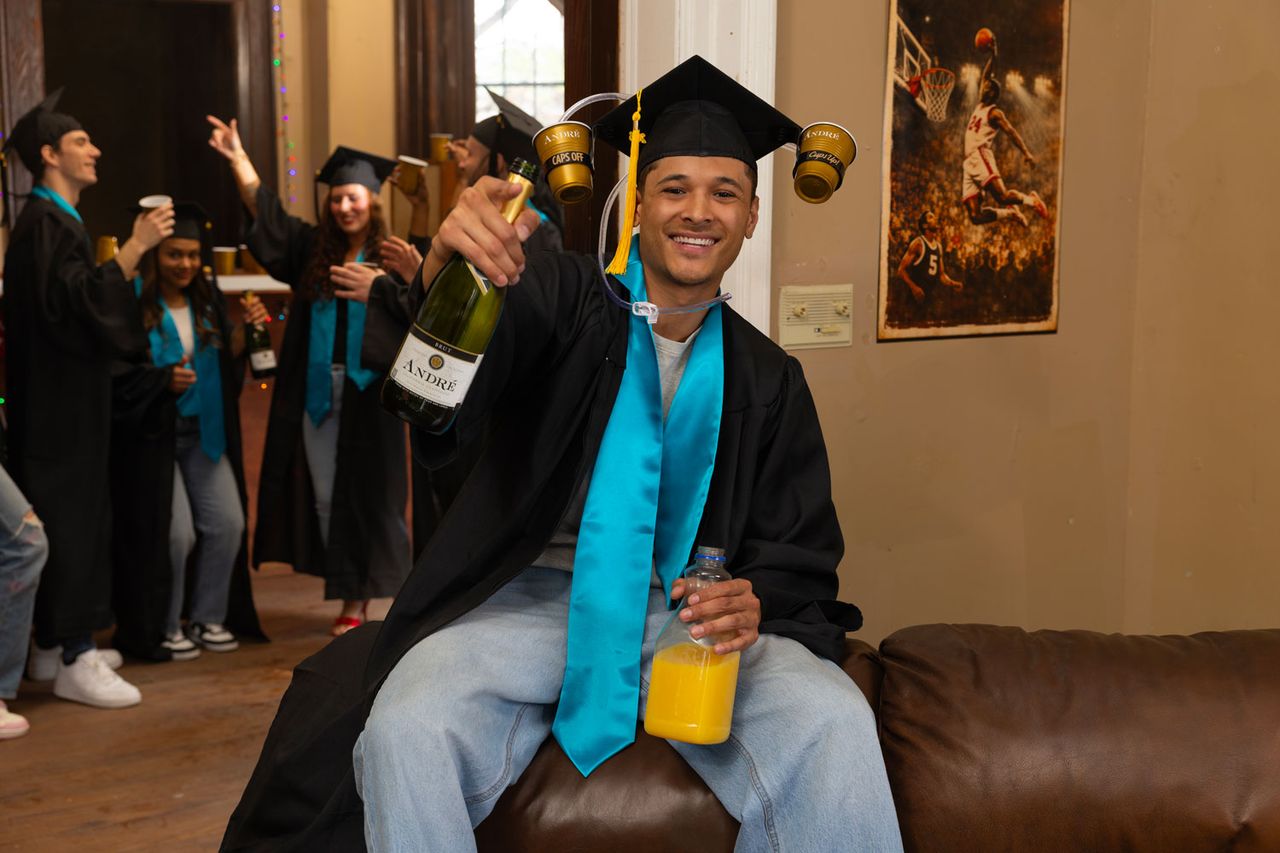 André California Champagne introduces drinkable graduation cap ...