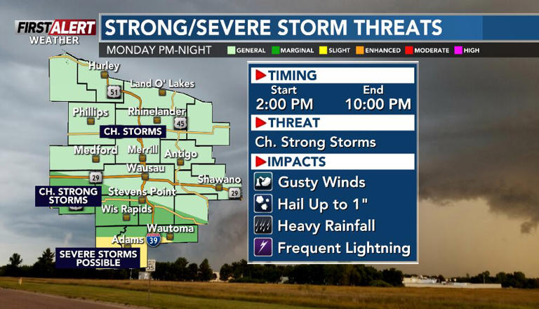 First alert for a chance of strong storms and heavy rainfall early in ...