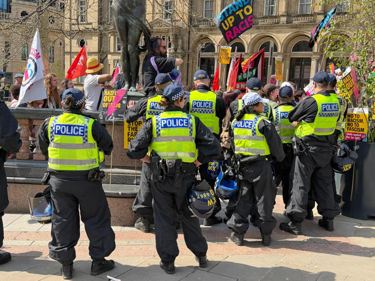 Nine pictures of huge police presence in Leeds today as protests pass ...