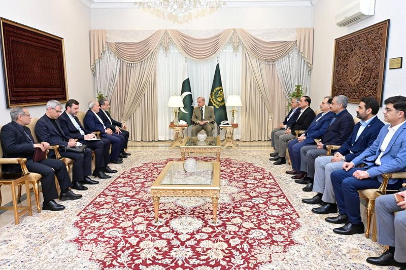 Pakistan's Prime Minister Shehbaz Sharif meets with Iranian Foreign Minister Abbas Araqchi in Islamabad