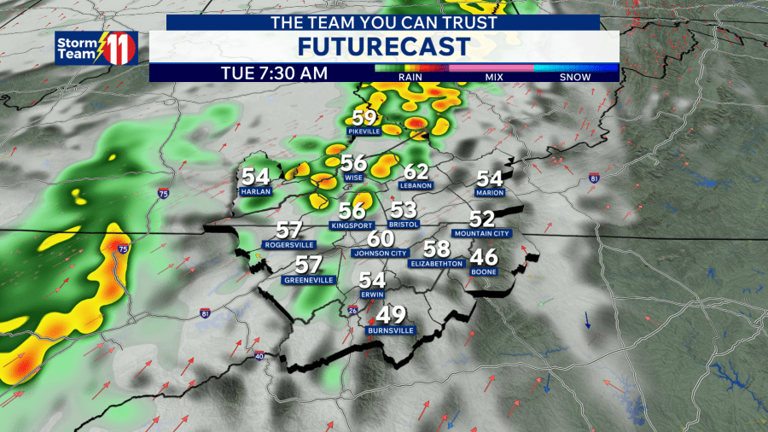 Drying off for Sunday and Monday, rain returns Tuesday