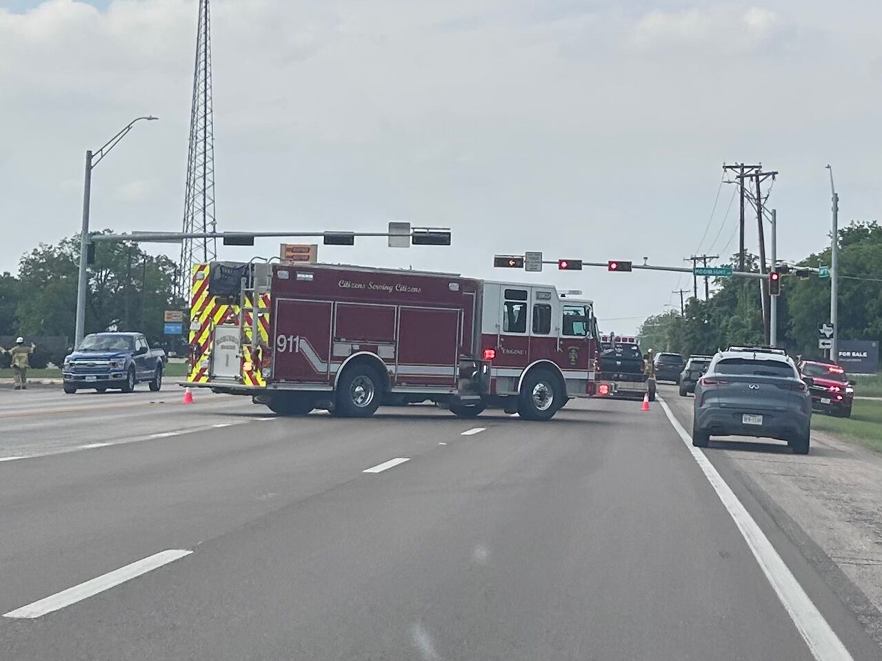 Lanes closed after crash at Highway 77 and Moonlight Drive
