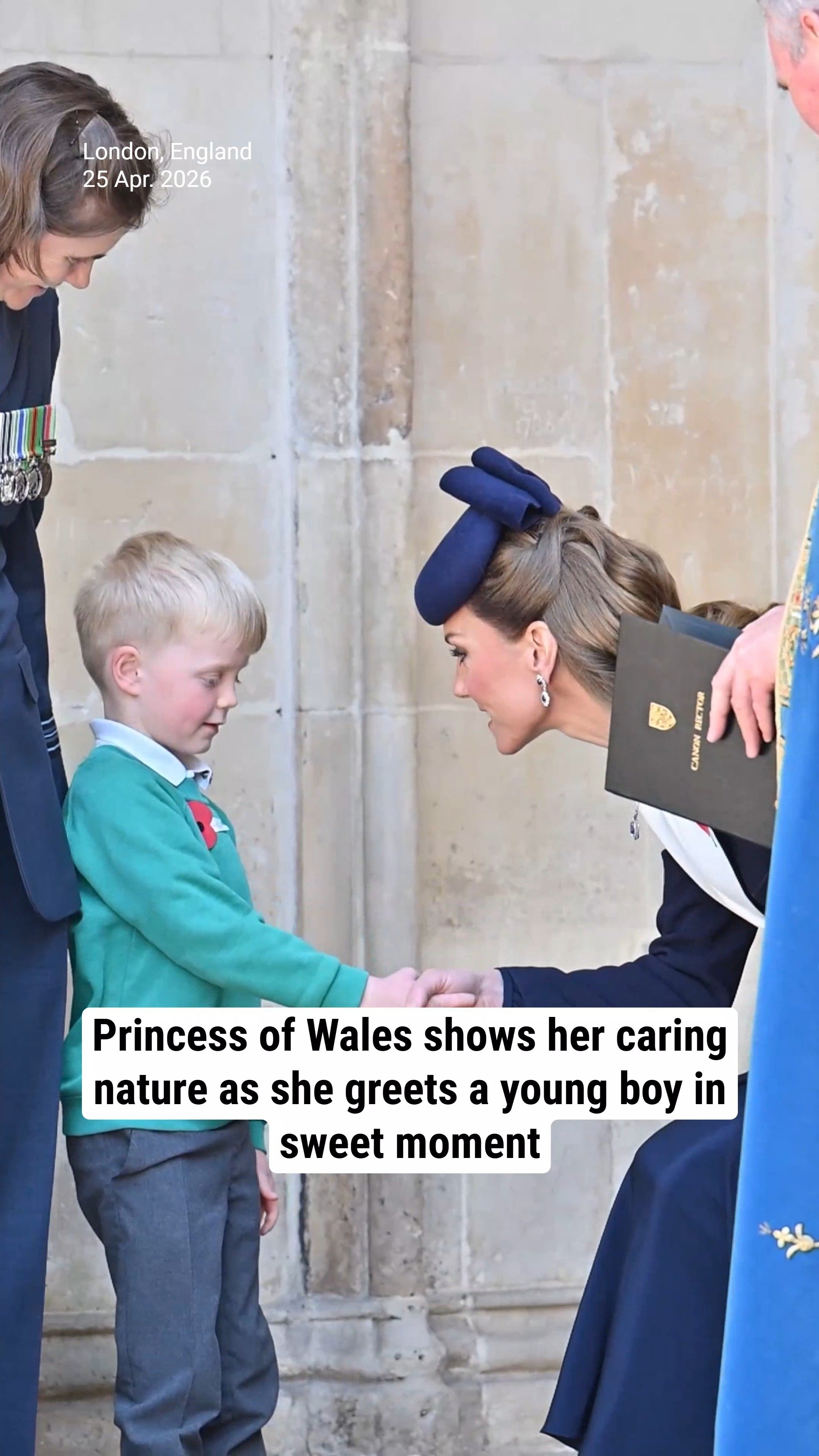 Princess of Wales shows her caring nature as she greets a young boy in ...