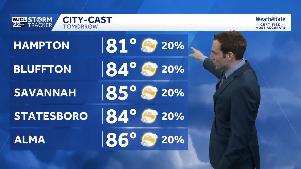 Cold front moves through Southeast Georgia and the Lowcountry on Sunday