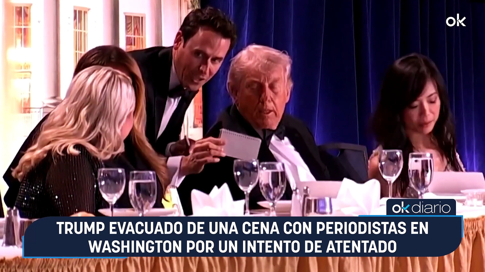 Trump evacuado de una cena con periodistas en Washington por un intento ...