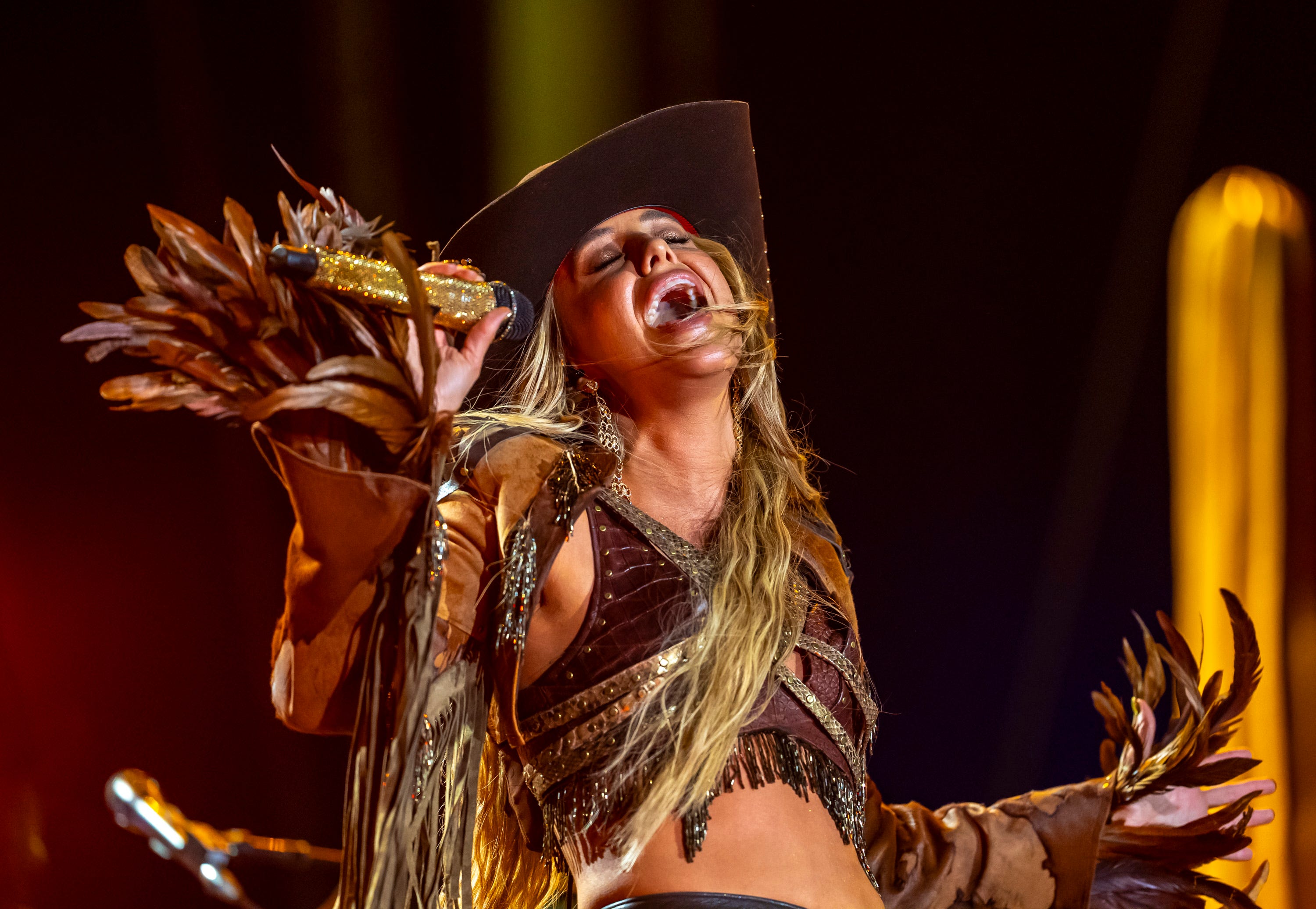 Lainey Wilson performs "Wildflowers and Wild Horses" during her headlining set on the Mane Stage during Stagecoach Music Festival in Indio, Calif., Saturday, April 25, 2026.