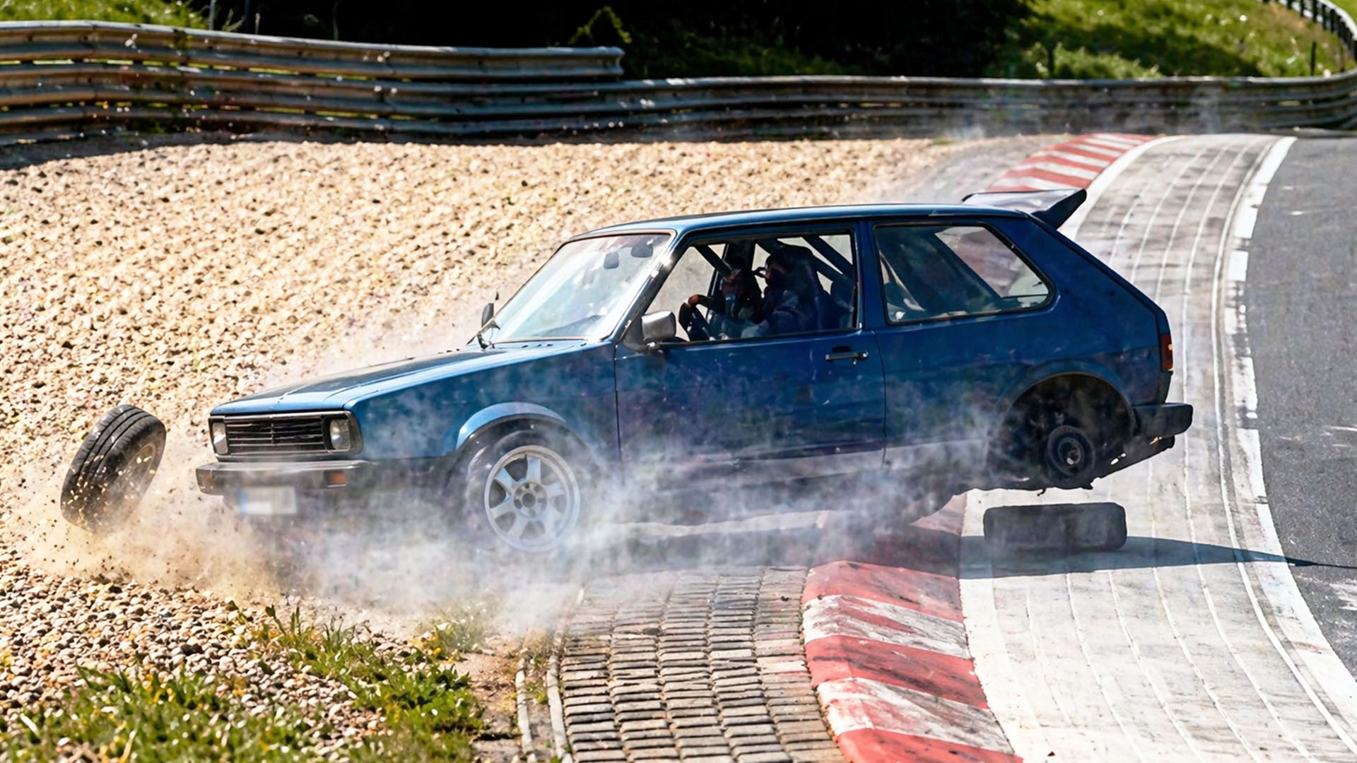 Wheel comes off mid corner Nürburgring causing instant loss of control
