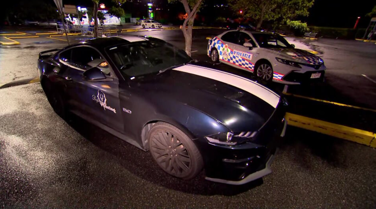 Police laid out stop sticks in Underwood around 7.05pm and the Mustang was abandoned in a nearby carpark off Kingston Road.