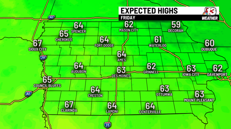 Sunday and Monday storms followed by cool, dry week in Iowa
