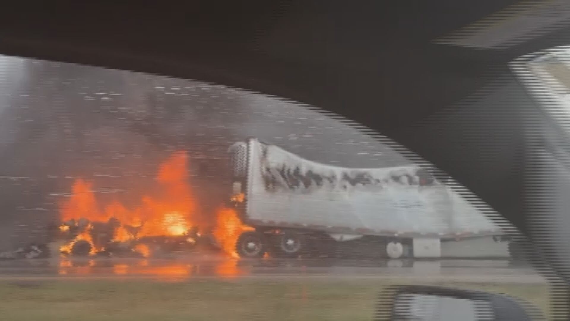 Semi fire reported on I-80 eastbound near Aurora