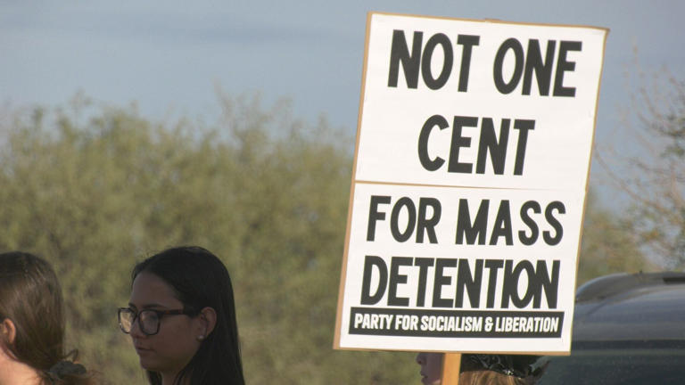 Protesters push back against proposed ICE detention center in Marana
