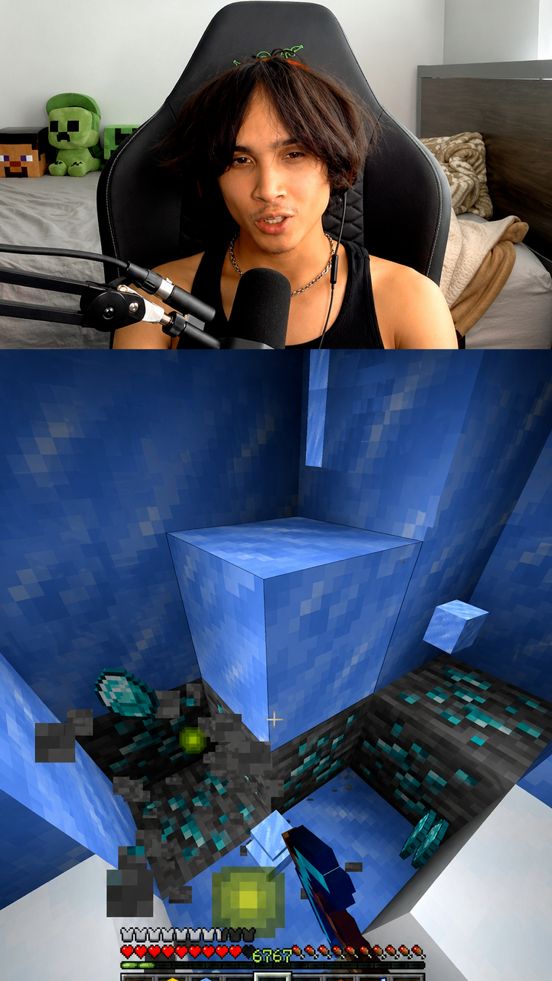 Diamonds appear unexpectedly during Minecraft gameplay