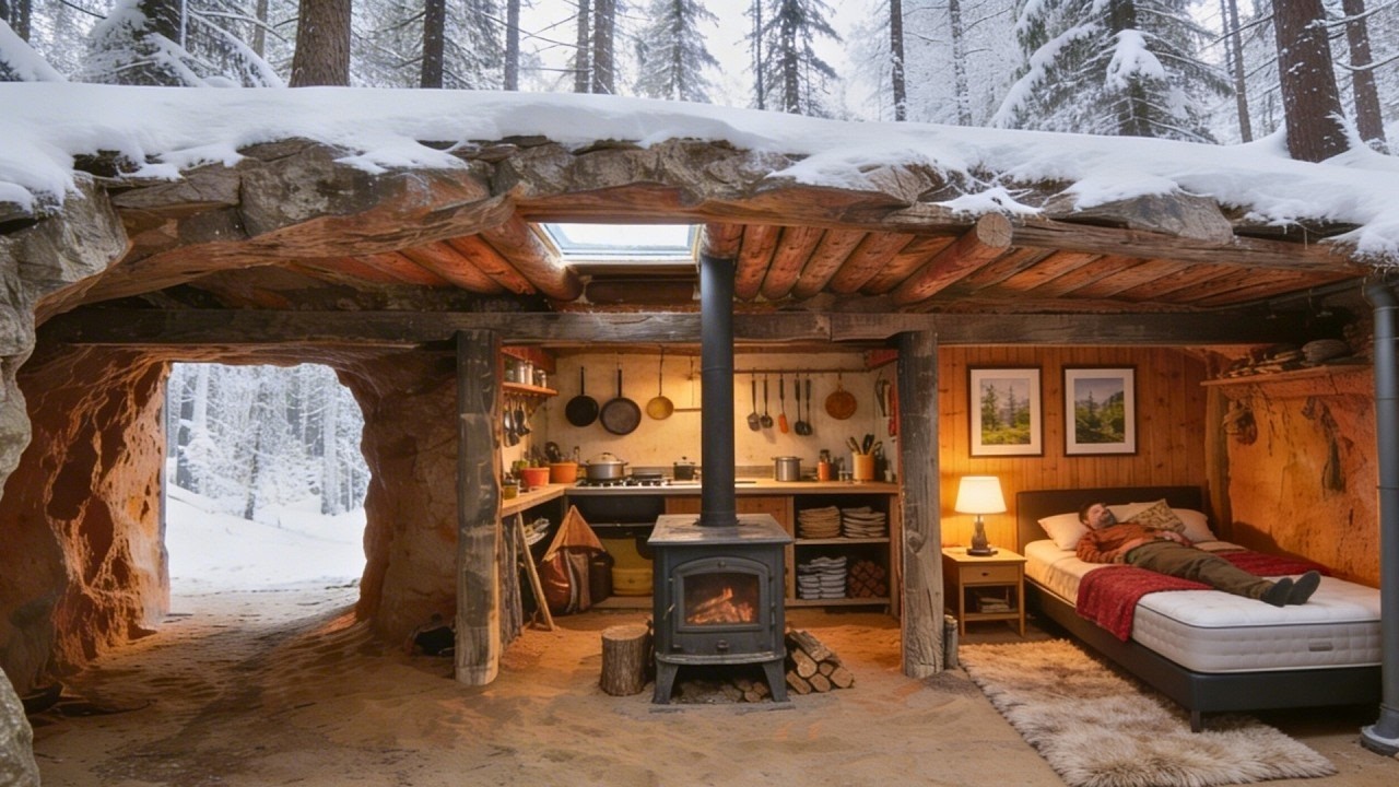 I built a cozy underground dugout alone in 57 days | Bushcraft survival