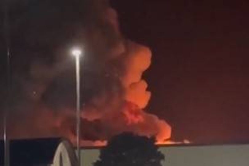 Huge blaze tears through RAF base used by US military bombers as 999 ...