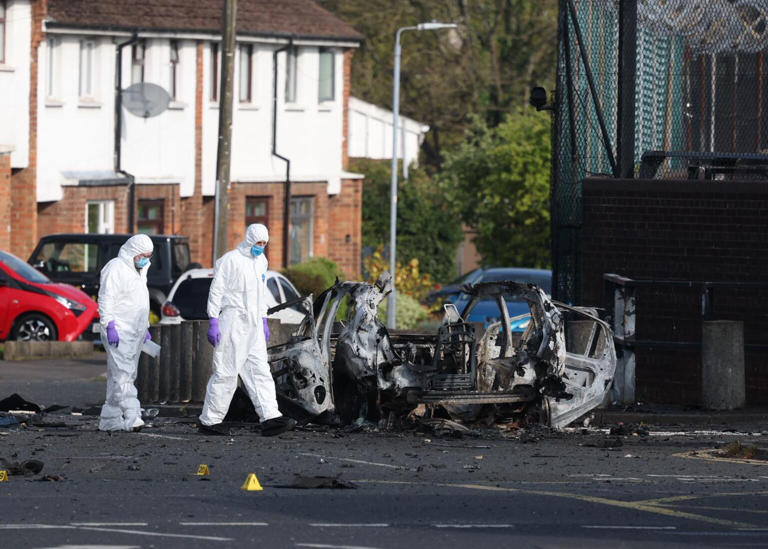 Homes evacuated after car explodes outside PSNI station in Dunmurry