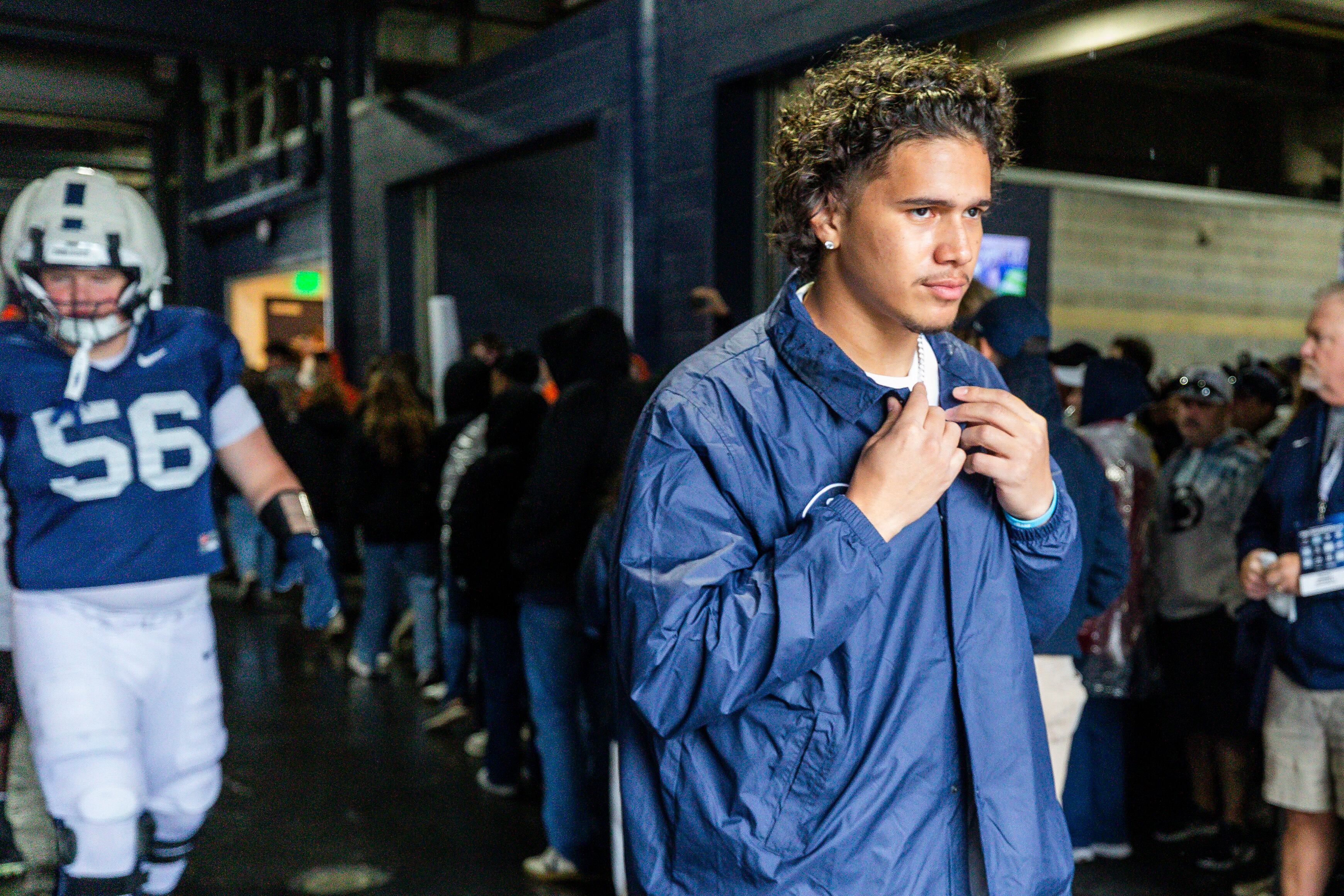 Penn State Blue-White, new faces and format; scenes from a rain-soaked day