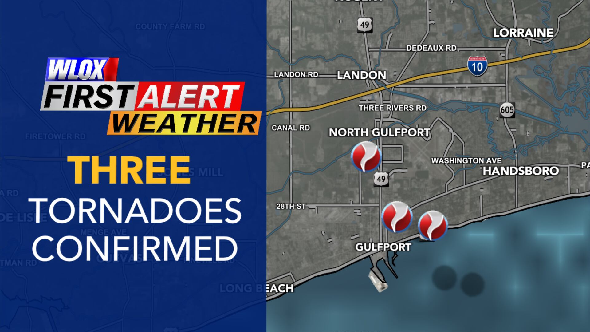 NWS confirms 3 tornadoes occurred in Gulfport Saturday morning