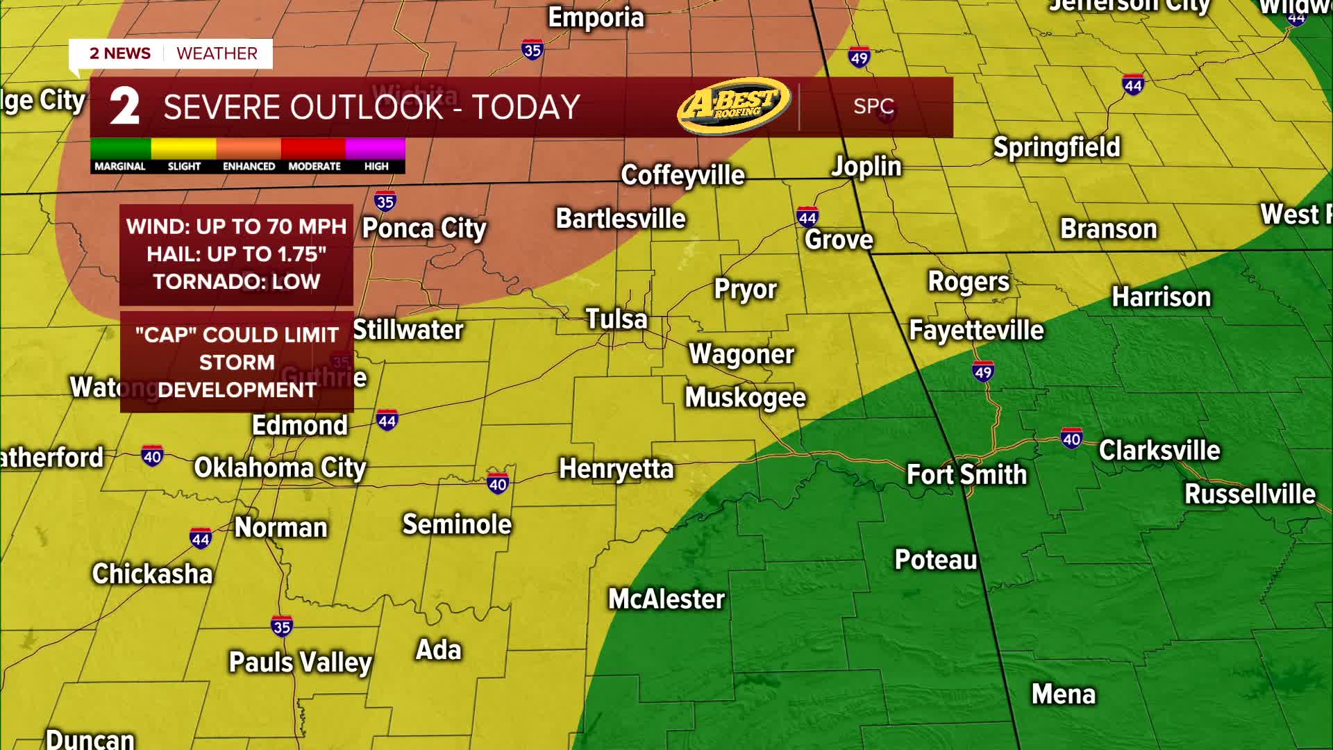 Strong to severe storms possible today
