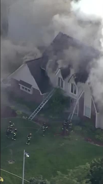 Firefighters battle three-alarm house fire in Leawood, Kansas