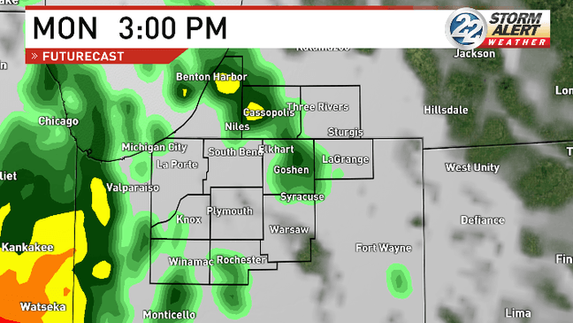 Severe storms expected late Monday ahead of cold front