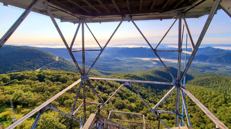 This abandoned and restored tower in the Blue Ridge Mountains offers ...