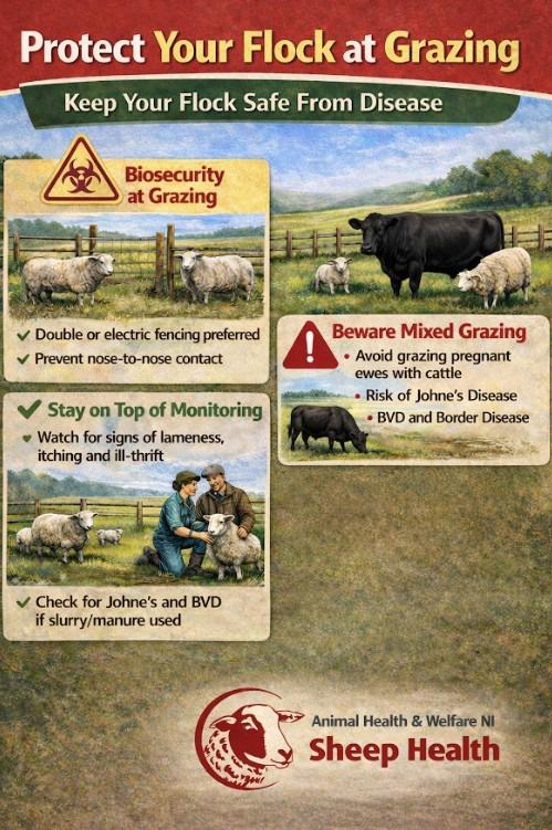AHWNI flock health focus - Biosecurity at grazing: Protect your flock