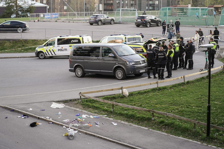 Hendelsen skjedde like ved Lørenbanen, der flere barn spilte fotball. Foto: Thomas Fure / NTB