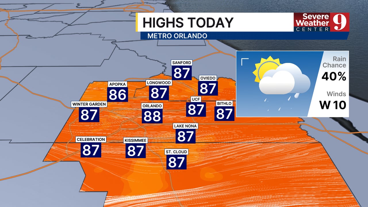 Warm, humid Sunday in Central Florida with isolated afternoon storms ...